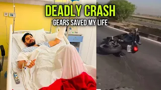 MY LIVE CRASH 💔😢 || RIDING GEARS SAVED MY LIFE 😔 ||