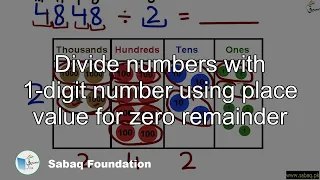 Divide numbers with 1-digit number using place value for zero remainder, Math Lecture | Sabaq.pk