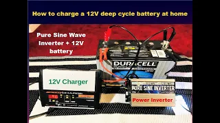 How to charge 12V deep cycle battery at home | 12v battery + Inverter | Battery Charger