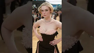 Ethereal Queen #ElleFanning giving the #glambot everything. 🖤 #emmys #awardseason #shorts