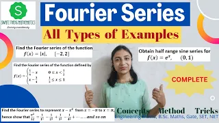 Examples on all topics of Fourier series || Fourier series One short || Important Examples FS