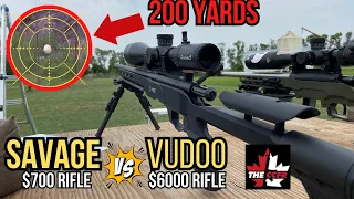 200 YARD 22lr Rimfire EGG CHALLENGE | SAVAGE B22 PRECISION vs VUDOO V22! (For Charity)