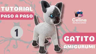 GATITO AMIGURUMI -paso a paso / Tutorial Nº1 Celina innovaciones crochet