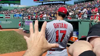 SO CLOSE to Shohei Ohtani that I could TOUCH HIM! (Fenway Park bullpen)