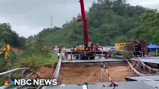 Deadly highway collapse in China sends vehicles plunging