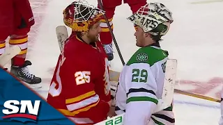 Calgary Flames And Dallas Stars Exchange Handshakes Following Their Seven-Game Series