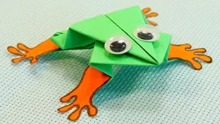Jumping paper frog with paws | Origami DIY