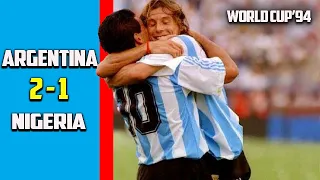 Nigeria vs Argentina 1 - 2 Group Stage World Cup 94 commentary in spanish