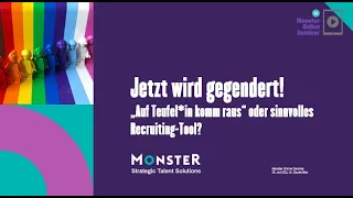 Monster Online Seminar: Gendern im Recruiting