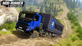 Spintires MudRunner - VOLVO FMX 6X6 Truck Driving Uphill