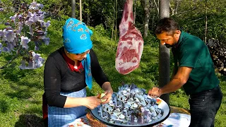 We Cooked Unusual Stuffed Leaves with Paulownia (Kiri) Leaves and Flowers