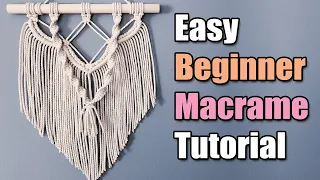 How to Make Beginner Macrame Wall Hanging Tutorial | DIY Home Decor using Basic Macrame Knots