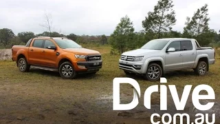 2017 Ford Ranger Wildtrak v Volkswagen Amarok V6 Ultimate Comparison | Drive.com.au