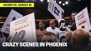 Wild Scenes After Jacobs vs. Chavez Jr.; Fans Throw Objects At Fighters In Ring