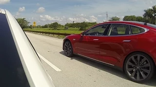 2013 Tesla Model S P85 vs 2014 BMW 335i with downpipe, intake, tune