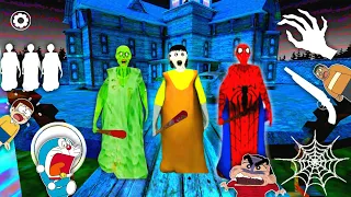 Zombie Granny, Squid Granny, Spider Granny Banke Kiya Bridge Escape in Granny 3 With Doraemon Friend