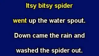 Itsy Bitsy Spider, Karaoke video with lyrics, with demo singer