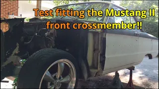 1963 Ford Falcon Rebuild Episode 13: Test fitting the Mustang II crossmember and fiberglass fender