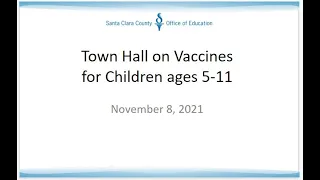 Town Hall on Vaccines for Children ages 5-11