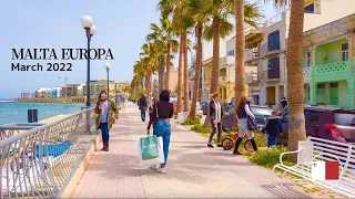 🇲🇹 Marsaskala in Malta - Seaside Walking Tour | 4K
