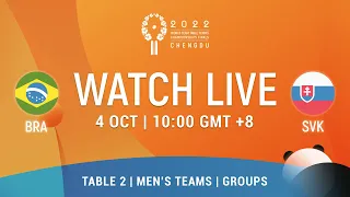 LIVE! | T2 | BRA vs SVK | MT Groups | 2022 World Team Championships Finals Chengdu