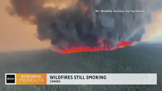 Canadian wildfires continue to burn, visible from space