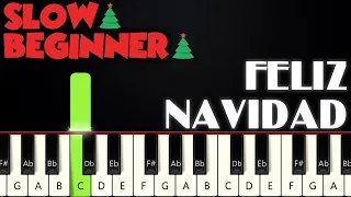 Feliz Navidad | SLOW BEGINNER PIANO TUTORIAL + SHEET MUSIC by Betacustic