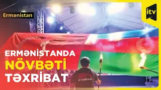 Ermənistanda növbəti təxribat: Azərbaycan və Türkiyə bayraqları İrəvanın mərkəzində yandırılıb