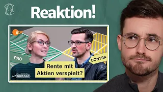 Aktienrente: Weder Zockerei noch Lösung! | Reaktion auf 13 Fragen (ZDF Unbubble)​