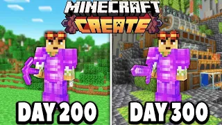 I Survived 300 Days with the Create Mod in Hardcore Minecraft!