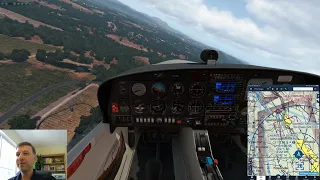 Flying a DA40 in X-Plane from Santa Rosa to Healdsburg