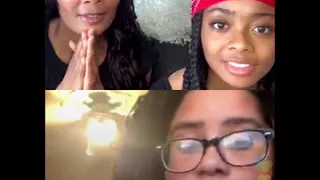 Skai Jackson and her mom judging fan’s singing on Instagram live on April 21, 2020.