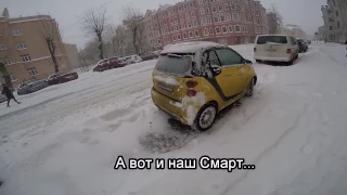 Smart ForTwo снежной зимой