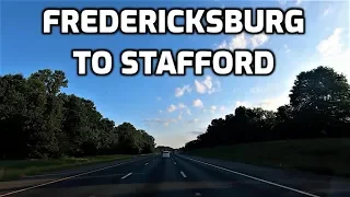 Driving from Fredericksburg to Stafford in Virginia on I-95 North