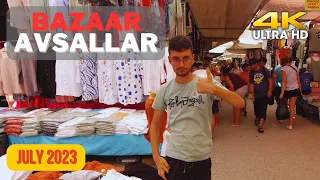 4K 🇹🇷 Alanya/Avsallar.  Bazaar on Wednesday. 26.07.2023 Prices. Assortment.