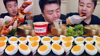 ASMR# Xiaofeng Eating Really delicious | Eats Pork, Cool Noodles, Egg |  Xiaofeng Mukbang #72