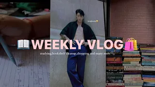 Weekly Vlog🤍 | productive week,studying,bookshelf,cleaning birthday, shopping and many more