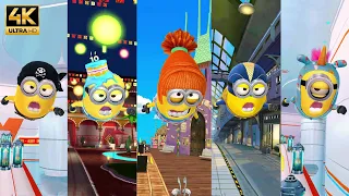 Minion Rush Race- Lucy Vs Sweet Bob Vs Superhero Vs Pirate Vs Fluffycorn Carl Minions in 5 Locations