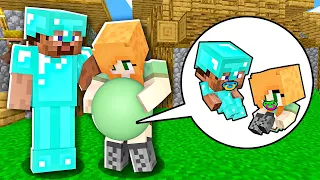 HOW ALEX BORN BABY PRO SON AND DAUGHTER!? Minecraft NOOB vs PRO! 100% TROLLING FAMILY CHILD KID