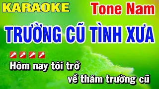 Trường Cũ Tình Xưa Tone Nam - Karaoke Nhạc Sống Hoài Phong