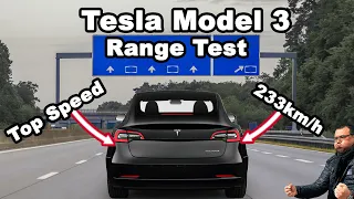 Tesla Model 3 🔋 Wie schnell stirbt der Akku?  Range Test - Top Speed - Autobahn - Reichweite