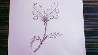 How to draw a simple flower with water drops || step by step