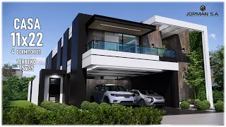 Modern House Design | 11x22m 2 Storey | 4 Bedrooms Family Home