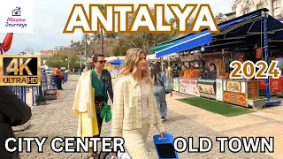 TURKEY TRAVEL | ANTALYA MARCH 2024 CITY CENTER-OLD TOWN(KALEİÇİ)-FAKE MARKET | 4K UHD WALKING TOUR