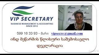 Vip Secretary ინდ მეწარმის  წლიური საშემოსავლო დეკლარაცია Mari Shishmanashvili