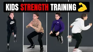 Kids "Get Strong" Workout (Best Exercises To Build Muscle & Strength) MASH UP WORKOUT!