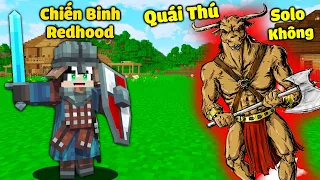 REDHOOD THỬ THÁCH 24 GIỜ TIÊU DIỆT QUÁI VẬT ĐẦU BÒ KHỔNG LỒ TRONG MINECRAFT*1 NGÀY MỀU LÀM KIẾM SĨ