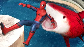 GTA 5 SPIDER-SHARK vs SPIDER-MAN ep.10 (Euphoria physics)