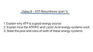 OCR A Level PE - ATP Resynthesis Part 1