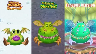 ALL Dawn of Fire Vs My Singing Monsters Vs Flasque Version Redesign Comparisons ~ MSM